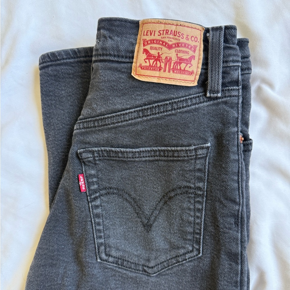 Levi’s Ribcage Straight Ankle Jeans Black wash Womens size 24